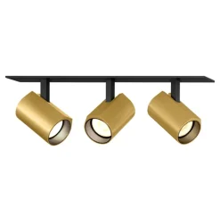 Plafonnier, Ceno 3.0, noir et or, LED, 2700K, 3x440lm, L23cm, H4cm - Wever & Ducré