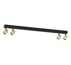 Plafonnier, Ceno 4.0, noir et or, LED, 3000K, 4x470lm, L70cm, H8,1cm - Wever&Ducré