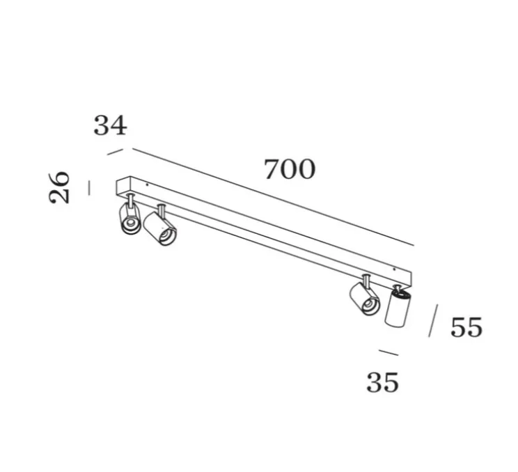 Plafonnier, Ceno Surface 4.0, blanc, LED, dim, 2700K, 2040 lm, L70cm, H2,6cm - Wever&Ducré
