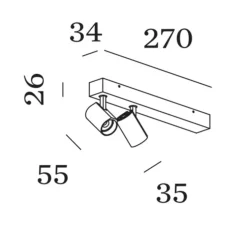 Plafonnier, Ceno Surface 2.0, bronze, LED, dim, 2700K, 965 lm, L27cm, H5,5cm - Wever&Ducré