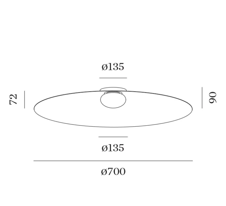 Plafonnier, Clea 3.0, noir, LED, 2700K, 745lm, Ø70cm, H9cm - Wever&Ducré