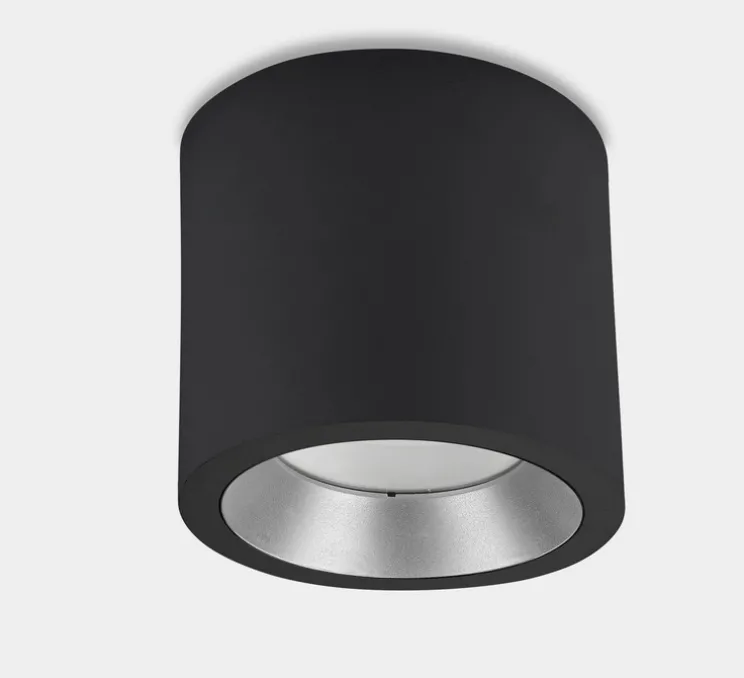 Plafonnier, Cosmos, noir, IP65, LED, 3000K, 1002 lm, Ø9cm, H12cm - LEDS C4