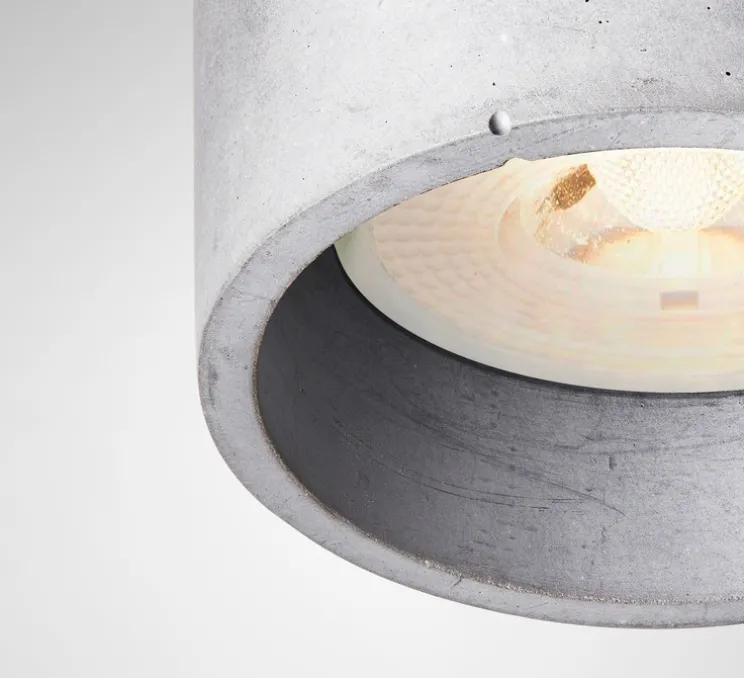 Plafonnier, Cromia M, Gris, Ø6,5cm, H20cm - Plato Design