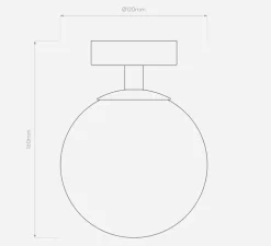 Plafonnier, Denver, chrome poli, IP44, Ø12cm, H16cm - Astro