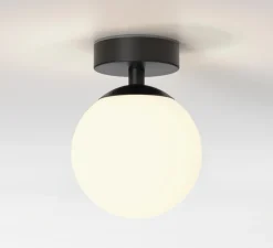 Plafonnier, Denver, noir, IP44, Ø12cm, H16cm - Astro