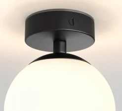 Plafonnier, Denver, noir, IP44, Ø12cm, H16cm - Astro