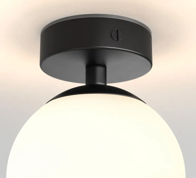 Plafonnier, Denver, noir, IP44, Ø12cm, H16cm - Astro