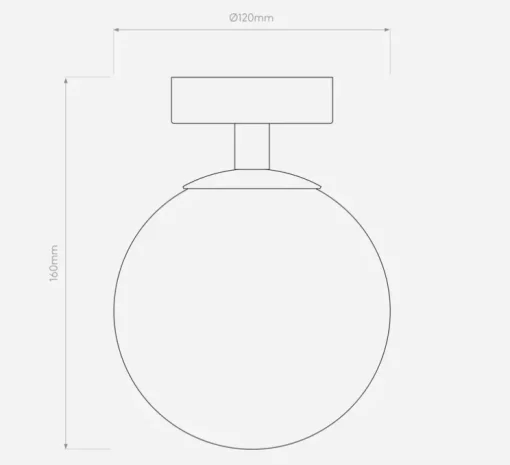 Plafonnier, Denver, noir, IP44, Ø12cm, H16cm - Astro
