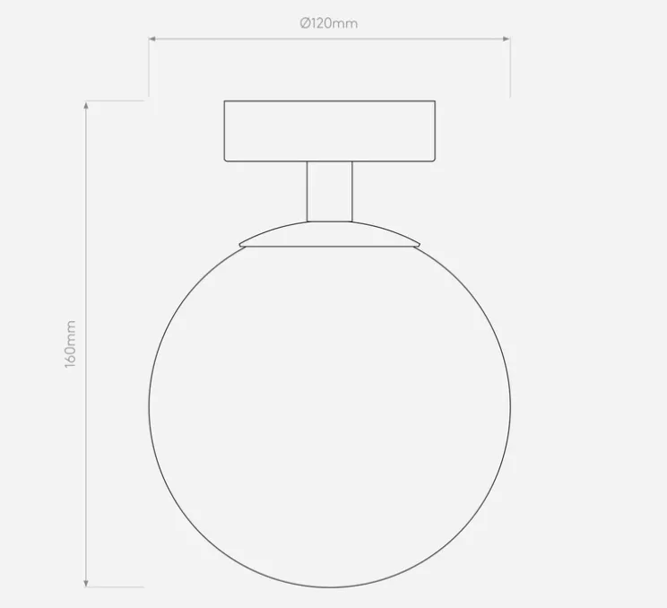 Plafonnier, Denver, noir, IP44, Ø12cm, H16cm - Astro