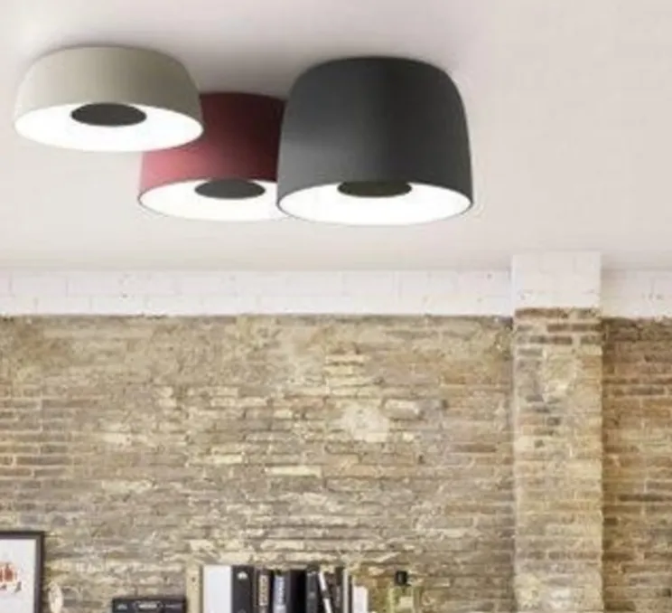 Plafonnier, Djembé C 42.28, LED, dimmable, gris, Ø42cm, H28cm - Marset