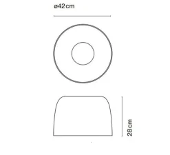 Plafonnier, Djembé C 42.28, LED, dimmable, gris, Ø42cm, H28cm - Marset