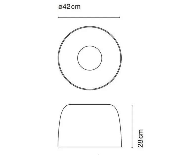Plafonnier, Djembé C 42.28, LED, dimmable, gris, Ø42cm, H28cm - Marset