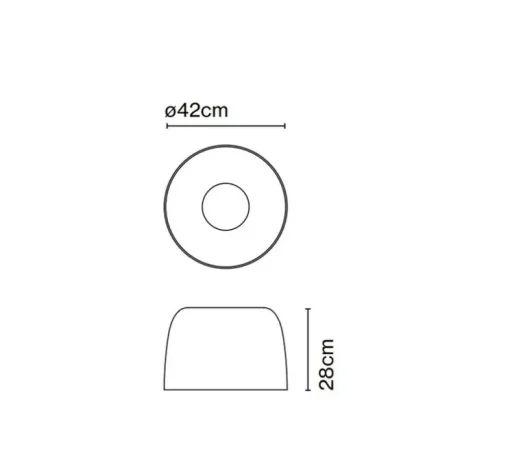 Plafonnier, Djembé C 42.28, LED, dimmable, rouge, Ø42cm, H28cm - Marset
