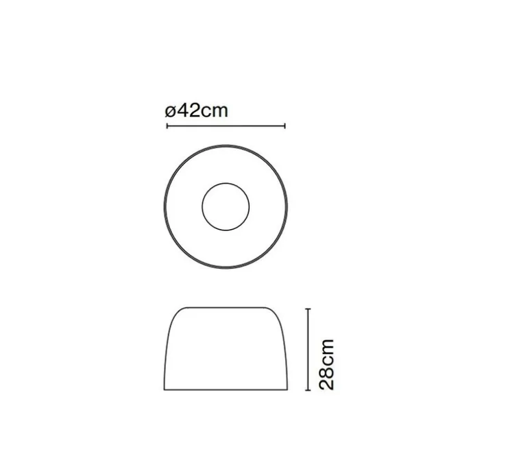 Plafonnier, Djembé C 42.28, LED, dimmable, rouge, Ø42cm, H28cm - Marset