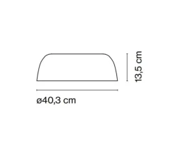 Plafonnier, Djembé C42.13, rouge, dim, LED, 2700K, 846lm, Ø40,3cm, H13.5cm - Marset