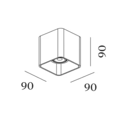 Plafonnier, Docus 1.0 PAR16, blanc, L9cm, H9cm - Wever&Ducré