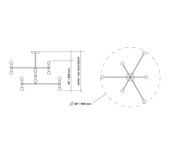 Plafonnier, Dot 01, laiton, Ø96,5cm, H93cm - Lambert&Fils