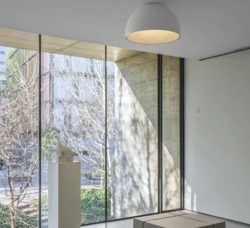 Plafonnier, Duo 4878, blanc, chêne, LED, dim, 2700K, 1458 lm, Ø70cm, H38cm - Vibia