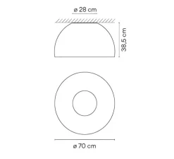 Plafonnier, Duo Petra 4879, beige, LED, dim, 2700K, 207 lm, Ø70cm, H38,5cm - Vibia