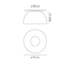 Plafonnier, Duo Petra 4879, blanc, LED, dim, 2700K, 207 lm, Ø70cm, H38,5cm - Vibia