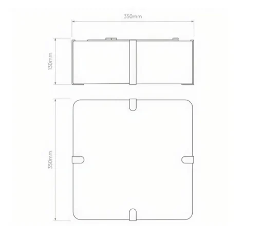 Plafonnier, Elba Square 350, blanc, Ø35cm, H13cm - Astro