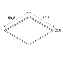 Plafonnier encastré, Panel V 600, blanc, LED, 3000-4000K, 4000-4200 lm, L59,5cm, H59,5cm - SLV