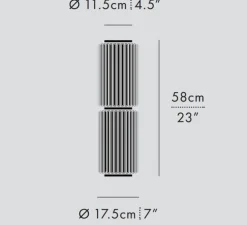 Plafonnier encastrable, Column 175, ivoire, LED, 2700K, 1422 lm, Ø17,5cm, H58cm - A-N-D