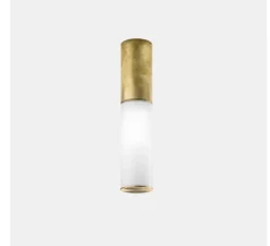 Plafonnier, Etoile 01, laiton naturel et blanc, Ø6cm, H27,9cm - Il Fanale