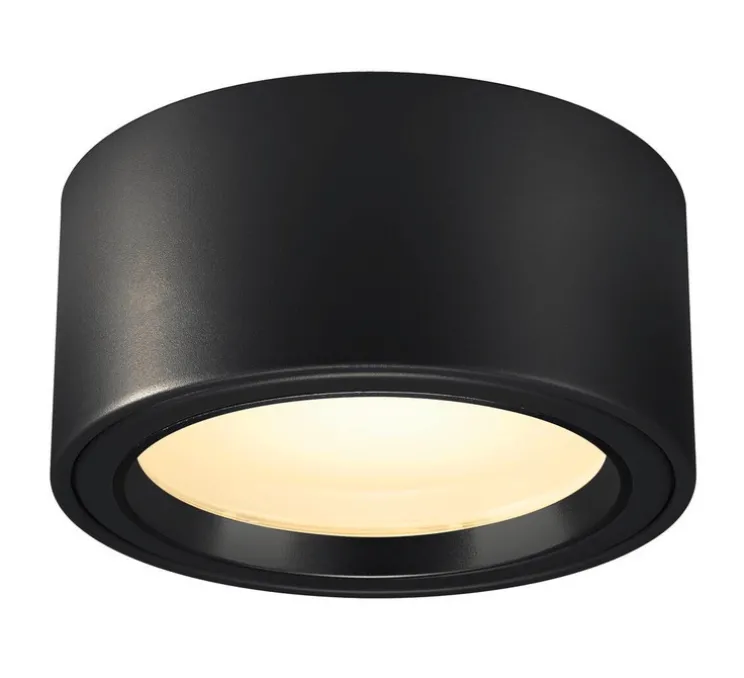 Plafonnier, Fera 25, noir, LED, 3000K, 1800 lm, Ø25cm, H12,5cm - SLV