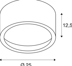 Plafonnier, Fera 25, noir, LED, 3000K, 1800 lm, Ø25cm, H12,5cm - SLV