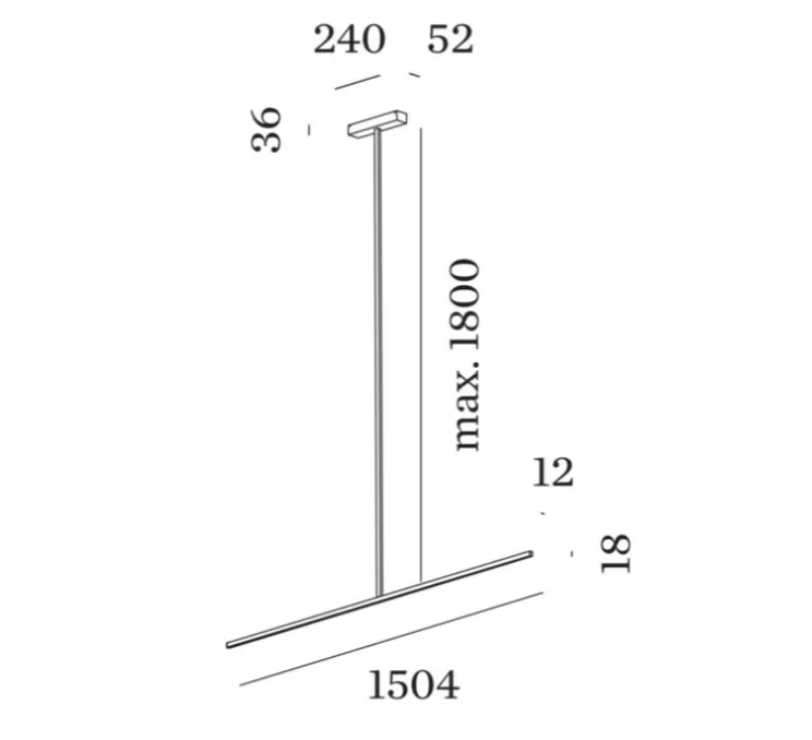 Plafonnier, Fil 1.0, noir, LED, dim, 2700K, 1090 lm, L150,4cm, H180cm - Wever&Ducré