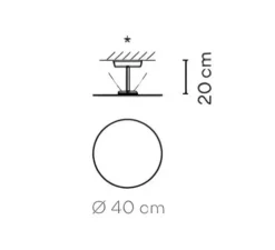 Plafonnier, Flat 5920, blanc, LED, dim, 2700K, 1740 lm, Ø40cm, H20cm - Vibia