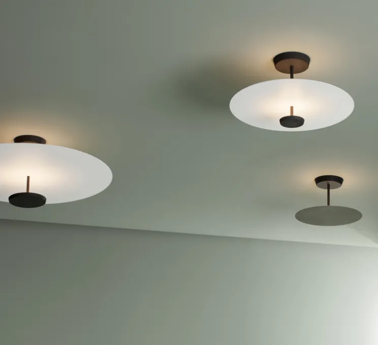 Plafonnier, Flat 5915, blanc, LED, dim, DALI, 2700K, 3480 lm, Ø55cm, H29cm - Vibia