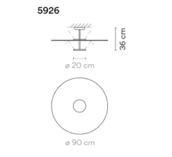Plafonnier, Flat 5926, blanc, LED, dim, 2700K, 6960 lm, Ø90cm, H36cm - Vibia