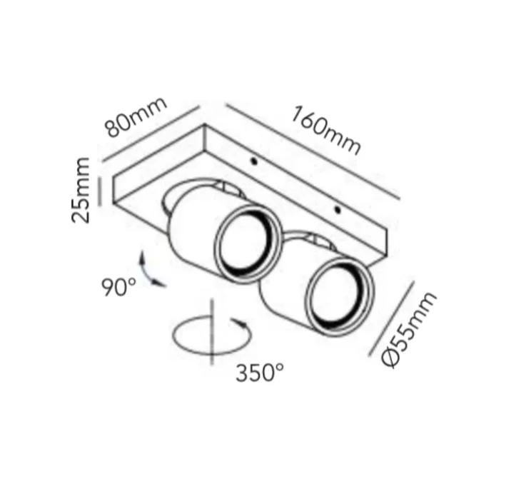 Plafonnier, Focus Mini 2, blanc, LED, 3000K, 584 lm, L16cm, H8cm - Light Point
