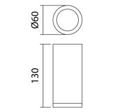 Plafonnier, Galileo L, blanc mat, IP44, Ø6cm, H13cm - MDC