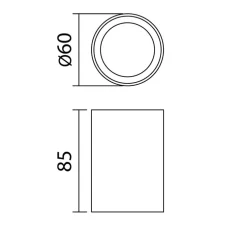 Plafonnier, Galileo S, blanc mat, IP44, Ø6cm, H8,5cm - MDC