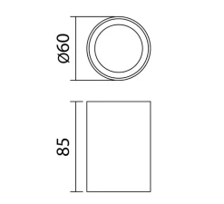 Plafonnier, Galileo S, noir mat, IP44, Ø6cm, H8,5cm - MDC