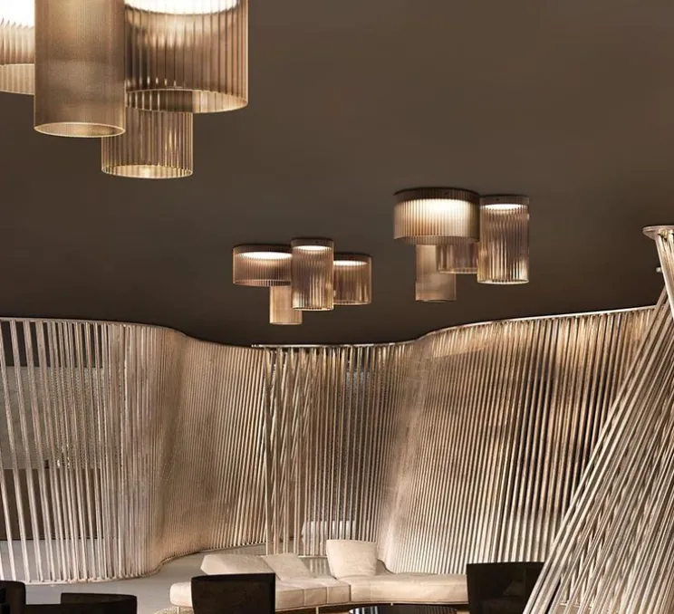 Plafonnier, GIASS 25, gris, LED, 2700K, 1700lm, Ø25cm, H50cm - KDLN