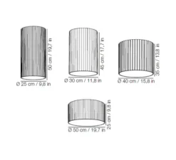 Plafonnier, GIASS 25, gris, LED, 2700K, 1700lm, Ø25cm, H50cm - KDLN