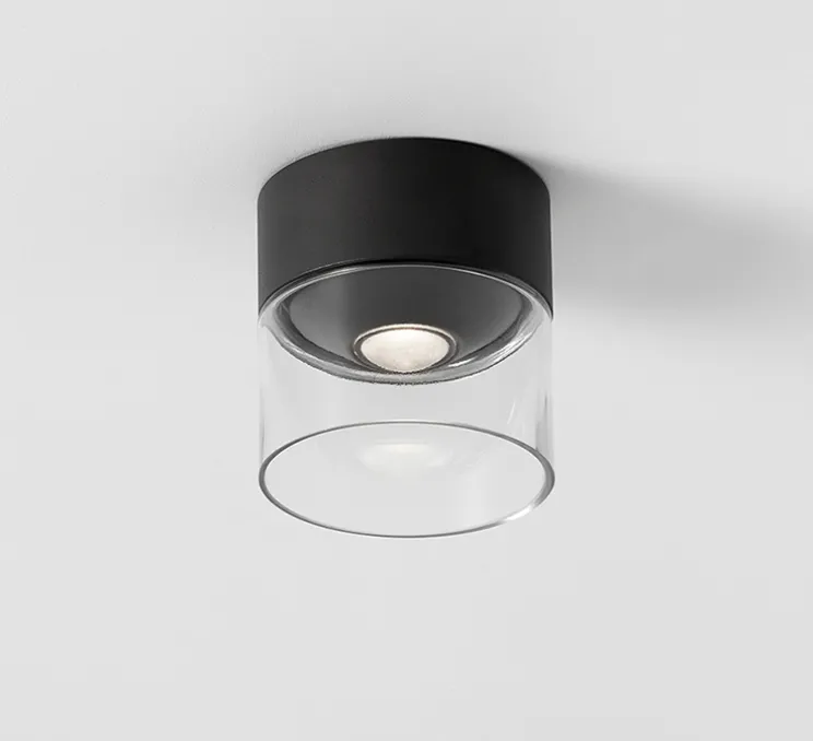 Plafonnier, Glass, anthracite, IP65, LED, 3000K, 400 lm, Ø11,3cm, H10,5cm - ONOK