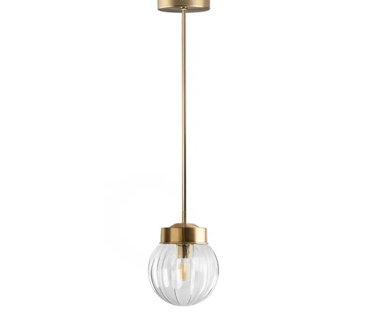 Plafonnier, 136.003.go, laiton, avec glass044, Ø15cm, H66cm - Zangra