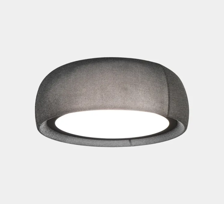 Plafonnier, Gong, gris, LED, dim, 2700K, 1464 lm, Ø61,2cm, H24,8cm - LEDS C4