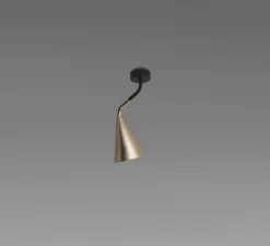 Plafonnier, Gordon, 561.71, noir mat, laiton brossé, IP40, L12cm, H28cm - Tooy