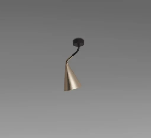 Plafonnier, Gordon, 561.71, noir mat, laiton brossé, IP40, L12cm, H28cm - Tooy