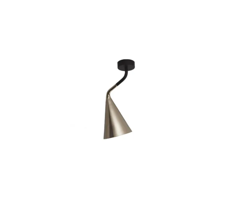 Plafonnier, Gordon, 561.71, noir mat, laiton brossé, IP40, L12cm, H28cm - Tooy