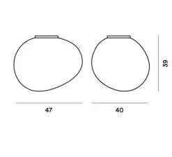 Plafonnier, Gregg Grande, blanc, L47cm, H39cm - Foscarini