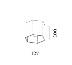 Plafonnier, Hexo 1.0 LED, blanc, variable coupure de phase, LED, 3000K, 700lm, Ø12,7cm, H10cm - Wever&Ducré