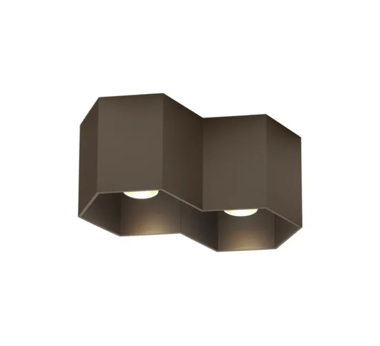Plafonnier, Hexo 2.0 LED, bronze, LED, dim, 3000K, 1400lm, L22cm, H10cm - Wever&Ducré