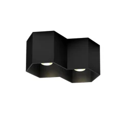 Plafonnier, Hexo 2.0 LED, noir, LED, dim, 3000K, 1400lm, L22cm, H10cm - Wever&Ducré